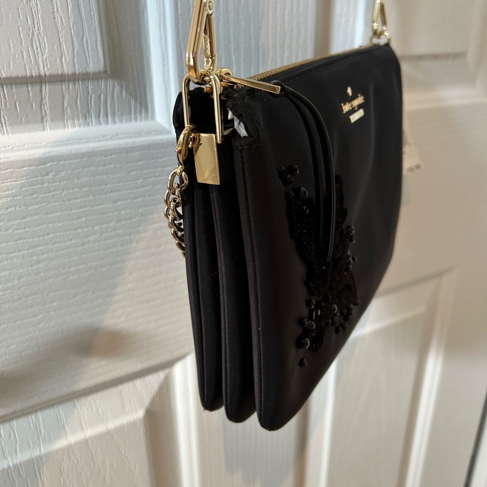 NWT Rare KATE SPADE NEW YORK MADELYNE Down Place Embellished Crossbody Bag Black - Picture 4 of 6